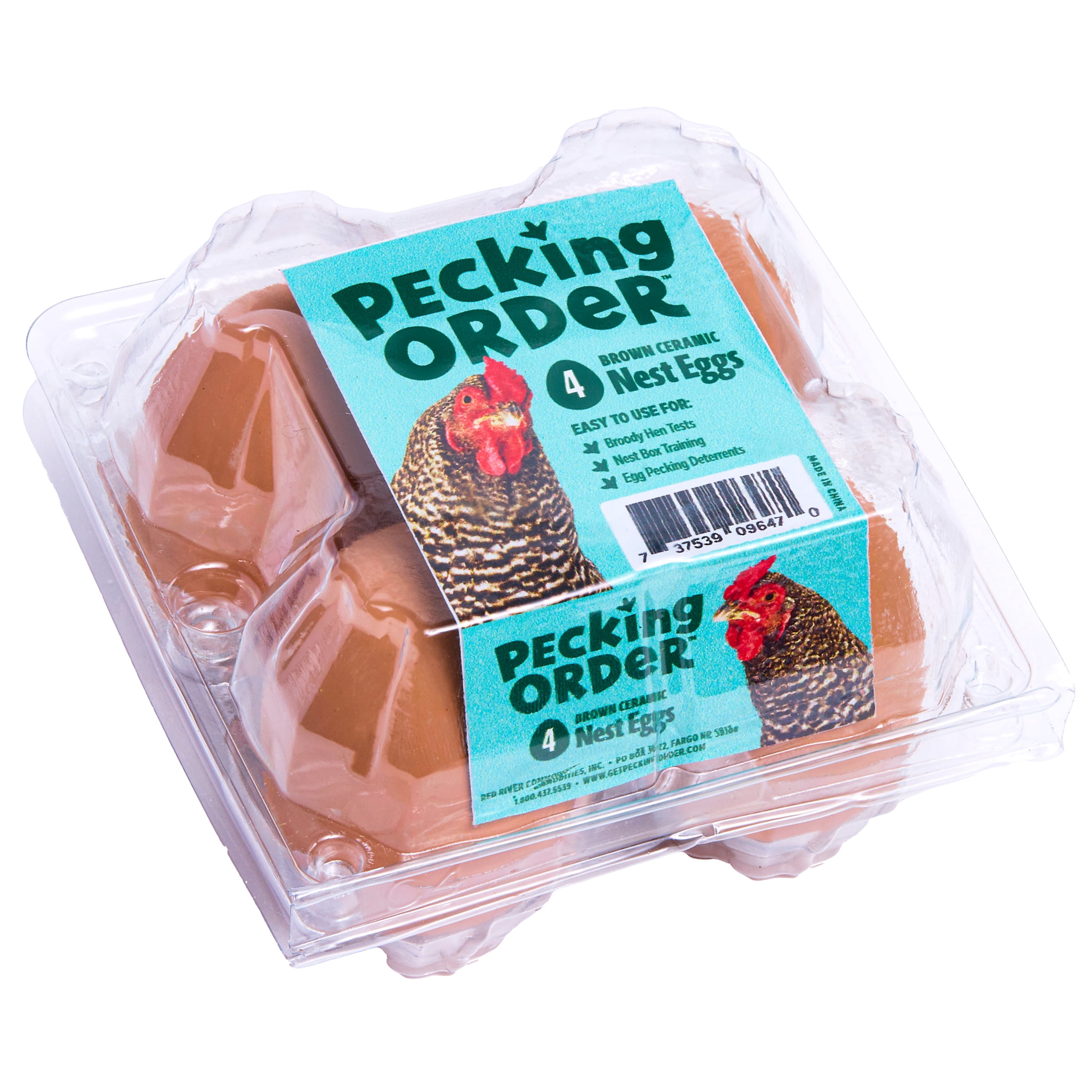 Pecking Order Ceramic Nest Brown Eggs 4-Pack, for Chicken Coops