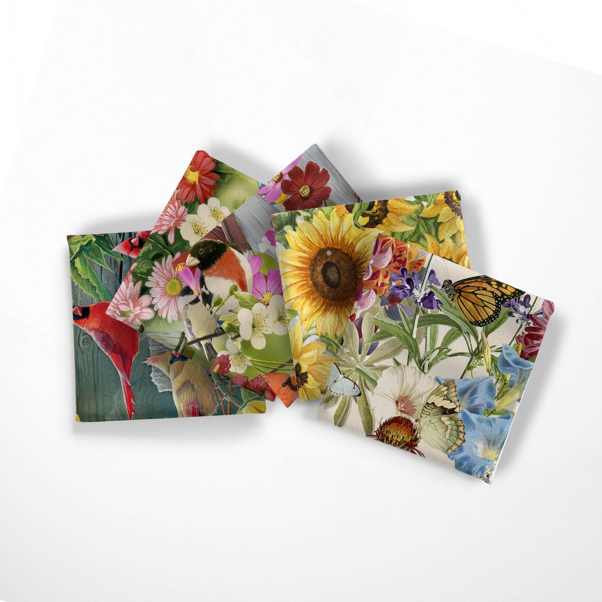 David Textiles 18" x 21" 100% Cotton Spring, Multi-color, for Quilting & Sewing, 5 Pieces