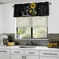 thumbnail image 5 of Valance for Window 54x18 Sunflower Sunshine Kitchen Curtains Valances Rod Pocket Short Toppers Treatments Living Room Bedroom Bathroom Use 1 Panel Black Background Bee, 5 of 6