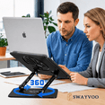 thumbnail image 6 of Swayvoo Laptop Stand for Desk, Adjustable Height Ergonomic Computer Riser, 360° Rotating Aluminum Notebook Holder, Fits 10-16" MacBook Dell HP Lenovo, Black, 6 of 7