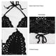 thumbnail image 4 of Top de sujetador de crochet atado con cuello en V, suave, delgado, ahuecado, top de bikini de punto con cuello halter de moda para mujer, negro L, 4 of 5