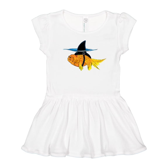 Inktastic Funny Goldfish with Shark Fin Girls Toddler Dress