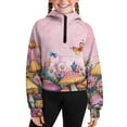 thumbnail image 5 of Chririnla Mushroom Dragonfly Kids Half Zipper Sweatshirts with Pocket Lightweight Athletic Wear Soft Loose Pullover for School Gym Daily Use Size 11-12 Pink, 5 of 7