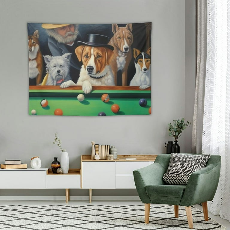 Dogs playing poker tapestry value shop