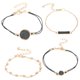 thumbnail image 1 of Conjunto de pulseras boho para mujer, 5 piezas, elegantes pulseras con cuentas negras y forma geométrica, brazaletes y pulseras, conjunto de joyas para mujer y niña, 1 of 6