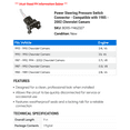 thumbnail image 2 of Power Steering Pressure Switch Connector - Compatible with 1985 - 2002 Chevrolet Camaro - Dorman, 2 of 2