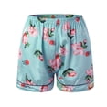 thumbnail image 7 of Women's Satin Pajamas Casual Comfy Printed V Neck Short Sleeve Tops and Shorts Lounge Sets Sleepwear Plus Size Pjs, 7 of 7