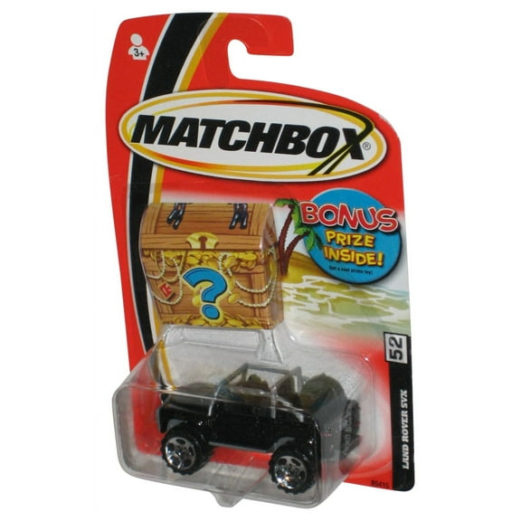 Matchbox Black Land Rover SVX (2004) Mattel Toy Car #52 w/ Treasure Chest