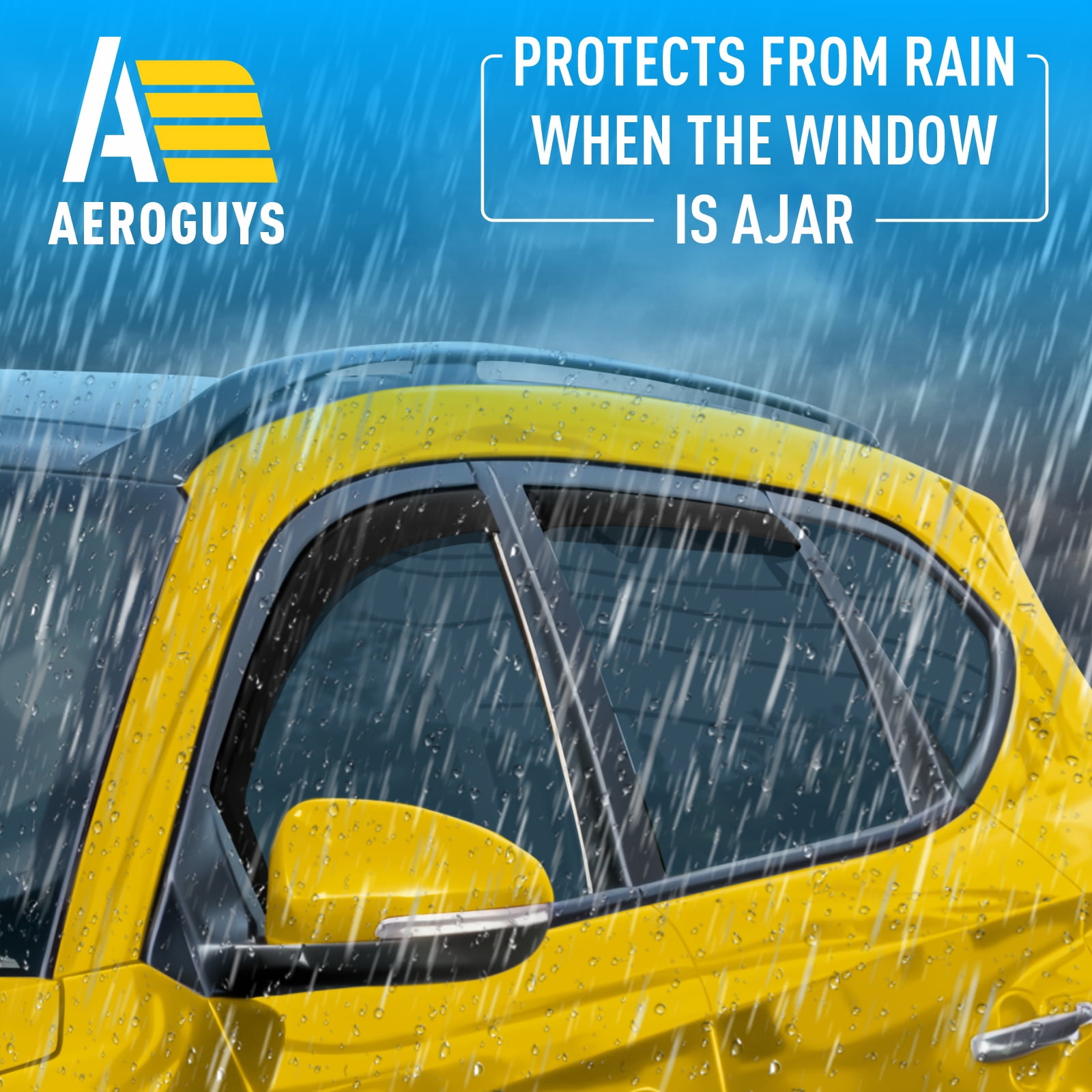 AEROGUYS In-Channel Window Deflectors Extra Durable Window Visors Rain Guards Fit for Hyundai Tucson 2016-2020, Sun Visors, Wind Vent Visors, Car Accessories - 4pcs.  AG0280