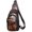 E 8013 Coffee, variant on Men Outdoor Casual Travel Hiking  Crossbody Chest Sling Bag Rig   Strap Bag Backpack Men Leather