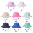 thumbnail image 5 of BULLPIANO Toddler Baby Girl Wide Brim Bucket Hats with UPF 50+ Sun Protection Bucket Cap Cute Adjustable Baby Boy Beach Hat, 5 of 5