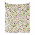 thumbnail image 1 of Floral Soft Flannel Fleece Throw Blanket, Doodle Style Composition of Flowers Blossoming Garden Art Design Creative Spring, Cozy Plush for Indoor and Outdoor Use, 50" x 70", Multicolor, by Ambesonne, 1 of 6