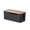 Black, variant on Large Cord Organizer Box with Bamboo Lid, Power Strip Holder for Desk & Home Electronics, Cable Management Box for Wires & Plugs, Rustic Storage Box for Office & Bedroom