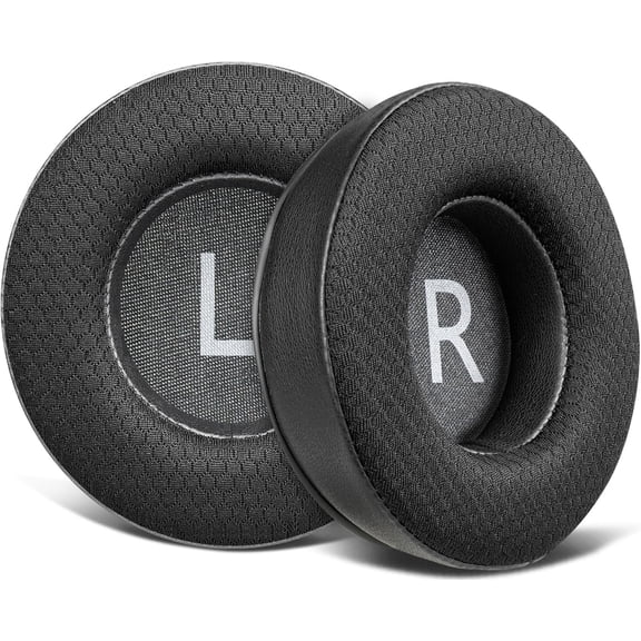 SOULWIT Mesh Fabric Earpads Replacement for JBL Synchros E50 E50BT S500 S700 Wireless Headphones, Ear Pads Cushions with Noise Isolation Foam - Black