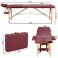 thumbnail image 3 of Yaheetech 2 Sections Adjustable Massage Bed with Headrest and Armrest, Burgundy, 3 of 6