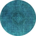 thumbnail image 1 of Ahgly Company Indoor Round Persian Turquoise Blue Bohemian Area Rugs, 5' Round, 1 of 4