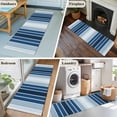 thumbnail image 6 of Navy Blue Stripe Area Rugs 2x6 for Kitchen Runner Rug, Modern Blue Ombre Vertical Striped Non Slip Washable Rug Runner, Low Pile Indoor Floor Carpet Mat Bathroom Rugs for Bedroom, Kids Room, 6 of 9
