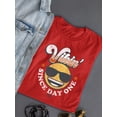 thumbnail image 3 of Vibin’ Since Day One - Cool Retro Emoji Smiley Graphic Women's T-shirt, 3 of 4