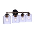 thumbnail image 4 of Coppa 4 - Light Flat Black And Satin Brass Brass Traditional Incandescent Glass And Steel Wall Sconce, 4 of 7