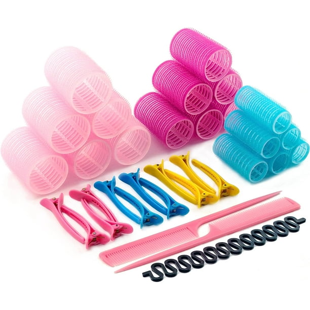 33 Pcs Hair Rollers,18 Self Grip Velcro Rollers For Hair Volume 44mm