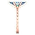 thumbnail image 3 of 2 ct Marquise Cut Blue Moissanite Solitaire Engagement Ring for Women in 18K Rose Gold, 3 of 5
