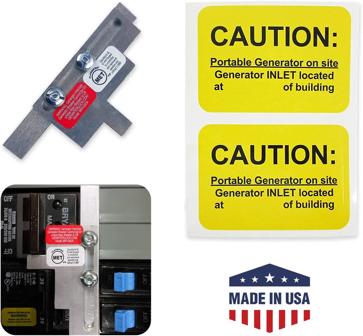 BRY200A Bryant Generator Interlock Kit 150 or 200 amp Main Breaker