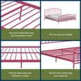 thumbnail image 5 of Novogratz Bushwick Metal Platform Bed Frame with Headboard, King, Hot Pink, 5 of 26