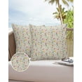 thumbnail image 6 of Pack of 2 Outdoor Pillow Covers, Flowers Pink White Floral Pattern Waterproof Square Throw Pillowcase Cushion Decorative Pillow Covers for Couch Patio Tent, 18x18 in, 6 of 6