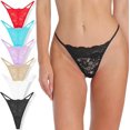 thumbnail image 1 of y Stretch Mélange Micro T Dos Taille Basse Strings Exotiques Variété Motifs Invisibles sous-Vêtements Femmes Taille Régulière & Plus 6 Pcs Strings TG, 1 of 1