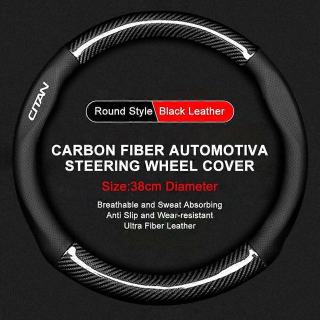 1pcs Car Carbon Fiber Wear-Resistant Steering Wheel Cover Compatible with Mercedes-Benz W124 W203 W204 CITAN R CLASS SPRINTER V-CLASS VIANO