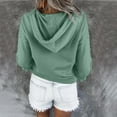 thumbnail image 3 of Patlollav Womens Hooded Solid Color Long-Sleeve Sweatshirt Blouse Pullover Tops, 3 of 6