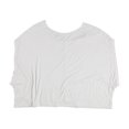 thumbnail image 2 of Mouchette Womens Solid Boxy Basic T-Shirt, White, Large, 2 of 2