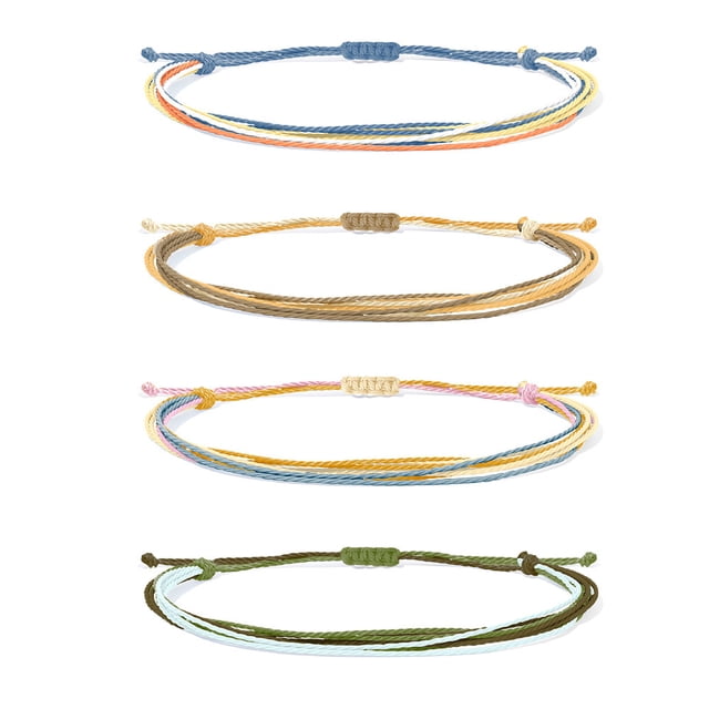 Pulsera de la amistad con trenza de colores Pulsera de cuerda trenzada hecha a mano Pulsera de cuerda trenzada de colores