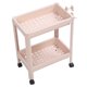 thumbnail image 3 of Estante de almacenamiento para el suelo del baño, multifuncional, multicapa, estable, duradero, independiente, estante de esquina, color beige, 2 capas (con ruedas), 3 of 10