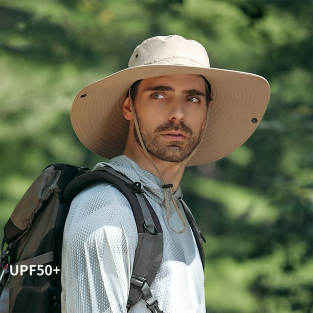 HAOAN Men‘S Sun Hat Outdoor Safari Hat Wide Brim Summer Hat Men‘S Foldable  Hiking Hat