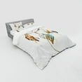 thumbnail image 3 of Ambesonne Feather Bedding Set 3 Pcs, Watercolor, Twin XL, Brown Blue Grey, 3 of 3