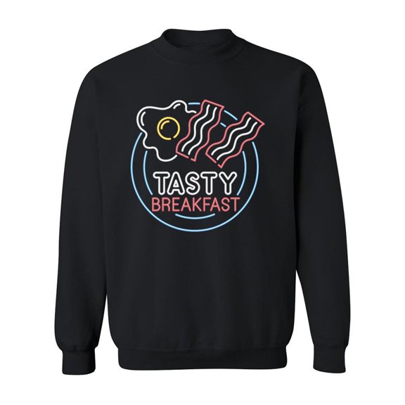 Tasty Breakfast Neon Sign Sweatshirt Men -Image by Shutterstock, Male Small