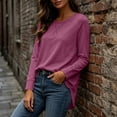 thumbnail image 7 of Otvok Stitch‑Detail Casual Pullover for Women, Crew Neck Long Sleeve Loose T‑Shirt, 7 of 7