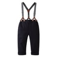 thumbnail image 3 of WESIDOM Toddler Boy Clothes Shirt Bowtie Suspender Pants 3Pcs Set Formal Outfit 1-6T Cotton Fabric, 3 of 11