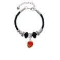 thumbnail image 2 of Delight Jewelry Silvertone 3-D Enamel Mango Middle Sister Celtic Knot Leather Bead Bracelet, 7"+2" Extender, 2 of 4