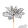 thumbnail image 4 of Vickerman 30" Silver Glitter Magnolia Artificial Christmas Spray. Includes 2 sprays per pack., 4 of 5