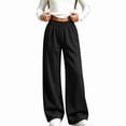 thumbnail image 2 of NAISIBABY Girls Sweatpants, with Pockets Wide Leg Dstring Kids Baggy Lightweight Casual Pants Black Size 14, 2 of 6