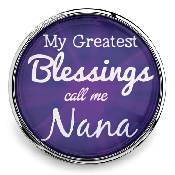 Blessings Nana Grandmother Snap Jewelry Ginger Charm Button, For Interchangeable DIY Customizable Accessories