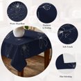 thumbnail image 5 of Navy Blue Table Cloth Waterproof Tablecloths, Spring Flora Tablecloth Dining Table Cover for Kitchen Party Tabletop Outdoor, Square Tablecloth 54x54 Inch, 5 of 9