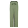 thumbnail image 5 of WFJCJPAF 2025 New Product Pants for Women Plus Size Stretch Two Pairs,Women's Fashion Rope Casual Large Size Solid Color Micro-Stretch Pocket Loose Pants - Green XL, 5 of 6