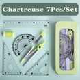 thumbnail image 1 of 7 Pcs/set Compass Ruler Set Multi-function Mathematical Rulers Professional Drawing Tools School Supplies Students Stationery Chartreuse Set A, 1 of 6