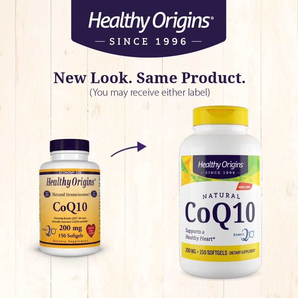 Healthy Origins CoQ10 200 mg (Kaneka Q10, Non-GMO, Gluten Free, Heart Support, Energy Support), 150 Softgels