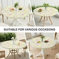 thumbnail image 7 of Round Tablecloth with Elastic Hem and Elegant Floral Pattern, Water-Resistant Polyester Fabric, Fits 44-52 Inch Tables, Extra Large, 7 of 7