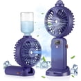 thumbnail image 1 of Ventilador de mano con niebla de agua: ventiladores portátiles recargables de 5 velocidades, ventilador portátil plegable, ventilador Venti de mano, 1 of 5
