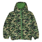 Minecraft Puffer Jacket for Boys, Creeper All Over Print Camo Pattern, 100% Polyester, Official Merchandise, Ages 4 to 14